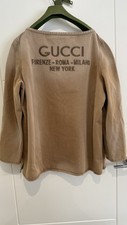 Gucci Beige Men’s Cotton Oversize T-shirt Top Large IT 50 Top Embroidered