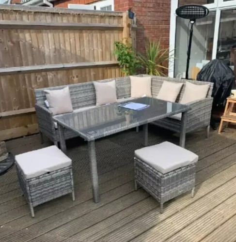 Grey rattan garden furniture - rattan,