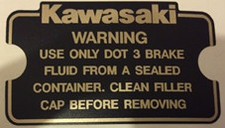 KAWASAKI GPZ1100 GPZ750 Z1100R ZX GT GPZ MASTER CYLINDER CAUTION DECAL 2