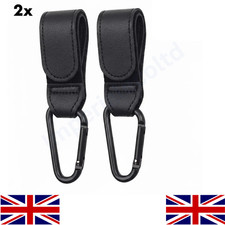 2x Leather Buggy Clips Pram