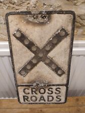 Cross roads vintage road sign