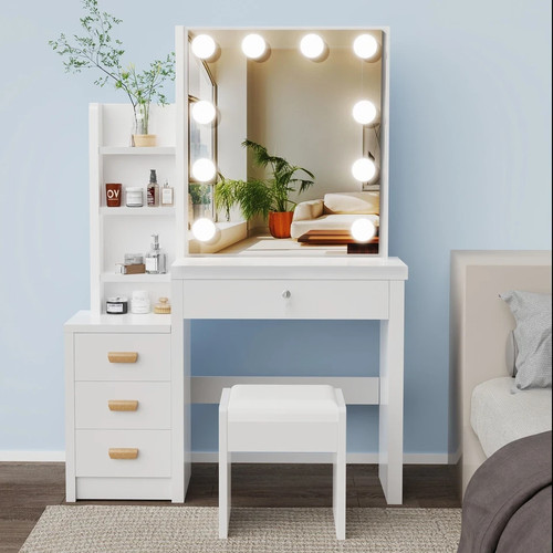 Dressing table mirror drawers - table,
