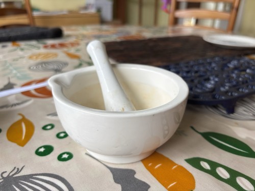 White pestle and - pestle,
