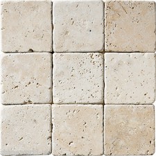 Sample of Premium Tumbled Light Travertine Wall & Floor Tiles 10x10 cm