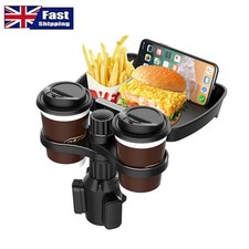 4in1 Universal Car Cup Holder Tray Phone Mount Food Table Tidy Organizer