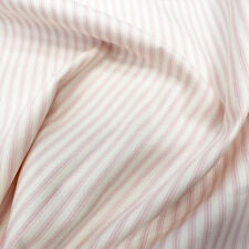 Cotton Fabric - Baby Pink & Ivory Ticking Stripe - Craft Fabric Material Metre