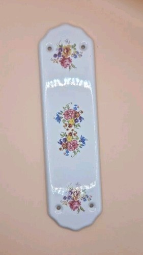 Ceramic door push plate floral - door,