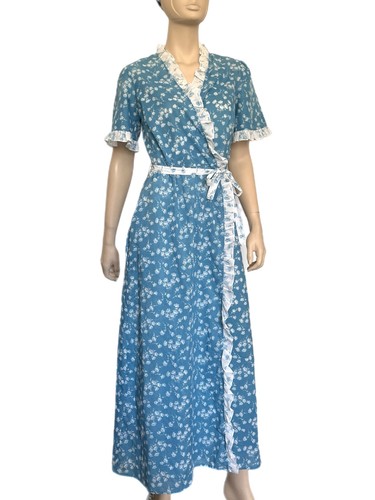60s 70s cotton dressing - cotton, gown