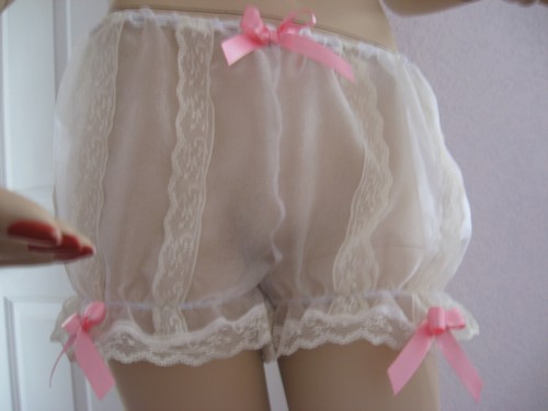 White nylon frilly - nylon,