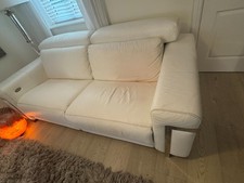 Marinelli  Recliner Cream/off white leather  3 seater sofa. 