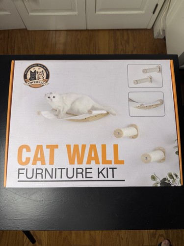 Cat wall shelves wood climbing - shelves,