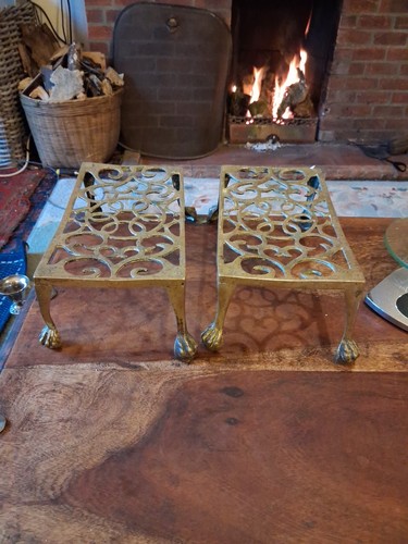 Pair rustic vintage brass - pair,