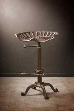 Cast Iron Bar Stool Industrial Home Decor Swivel Chair Adjustable Tractor Seat