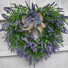 Valentine's Day Heart Wreath Lavender Wreath for Dinner Wall Outdoor Indoor Home