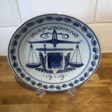 Porceleyne Fles 1919 In afwachting Pending 7" Royal Delft WW-1 Blue (1)