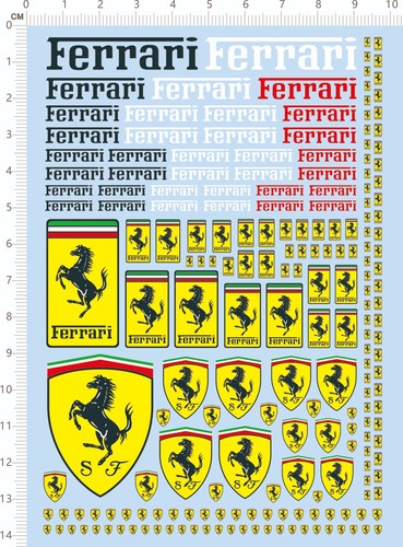 Water slide decals - decals, ferrari