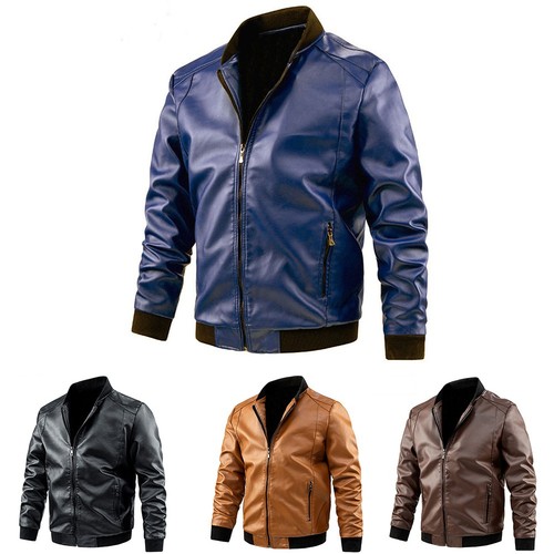Imitation leather jacket - jacket, black
