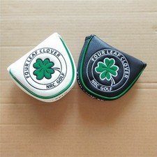 Four Leaf Clover Golf Mallet Putter Cover Magnetic Headcover Lucky Head Cover