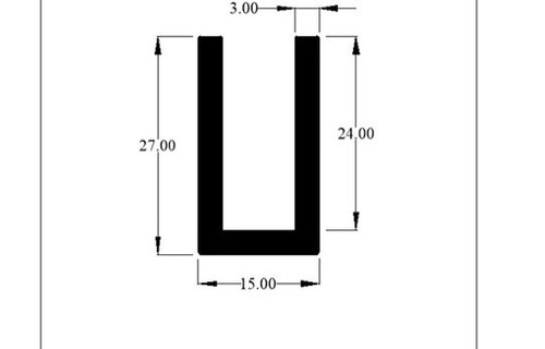 Black epdm rubber - u, channel