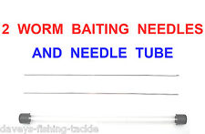 2 WORM BAITING NEEDLES+TUBE FOR LUG RAG WORM SEA FISHING BAIT CLIP RIGS LURES