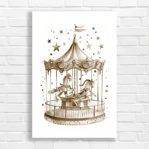 Enchanted carousel horse - enchanted, sepia