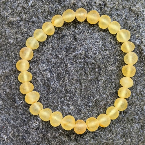 Yellow natural amber bead - natural,