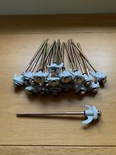 20 x Heavy Duty Hard Ground Screw In Drill Top Rock Peg With Grey Hook Top Tent 