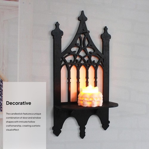 Wooden wall candle sconce - wall,