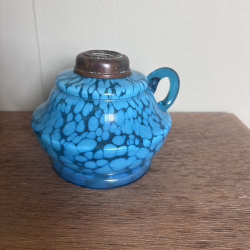 Antique blue mottled glass - blue,