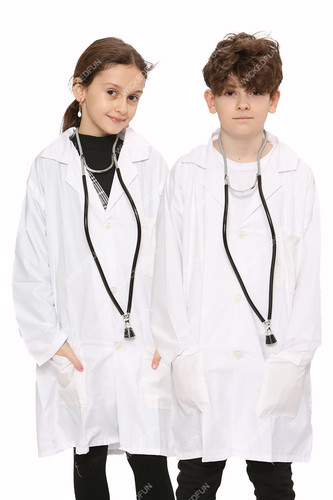 Kids white lab coat scientist - white,