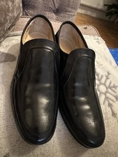 Grenson True Moccasin Black Leather Shoes Size 6.5