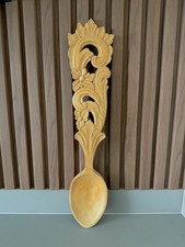 Wooden Hand-Carved Welsh Love Spoon – 50 cm x 11 cm – Excellent Condition