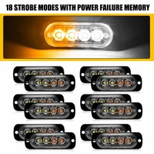 12Pcs 4 LED Amber White