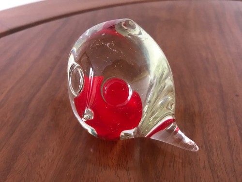 Retro glass paperweight red - retro,