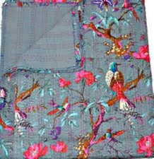 Indian Kantha Twin Quilt