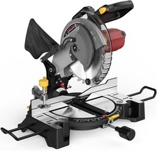 10" Compound Miter Saw Corded 0-45 Single Bevel 15Amp 5000RPM Power Saw Cut wood