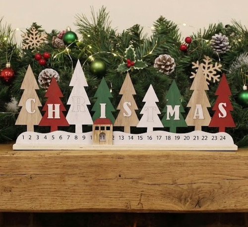 Wooden christmas tree - wooden,