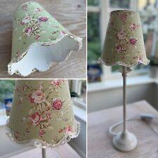 Candle Clip Lamp Shade Shabby Chic Fabric with Scalloped-edge And Lace Vintage