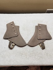 Vintage “Bond Street” Suede Button Spats Gaiters – Tan Pair, Size 35, Classic...