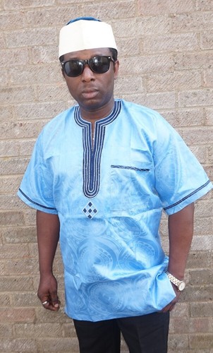Blue men embroidered african - embroidered,