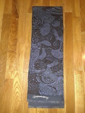 Georgina von Etzdorf Gray Blue Abstract Double Sided 100% Silk Oblong Scarf 52"