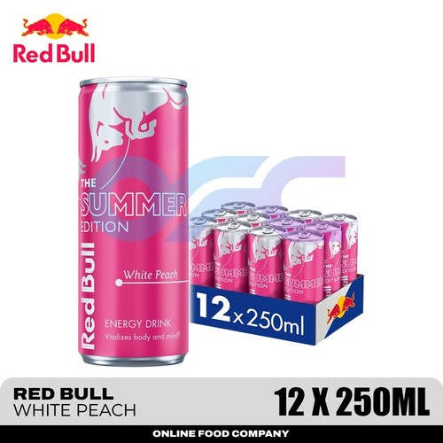 Red bull white peach energy - red,