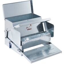 Automatic Chicken Feeder 25lb Capacity Galvanized Steel Treadle Poultry Feed Box