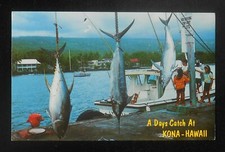 1970s Huge Fish A Day's Catch Fishing Boat Mooring Bollard Kailua-Kona HI Hawaii