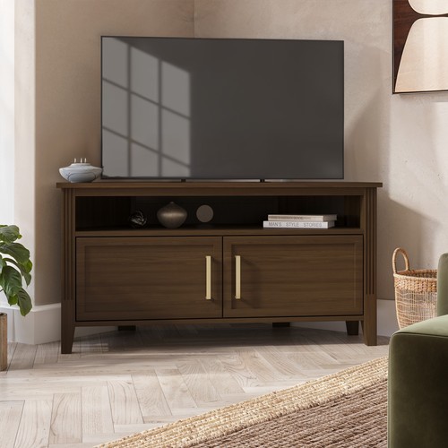 Corner walnut stand - walnut, tv