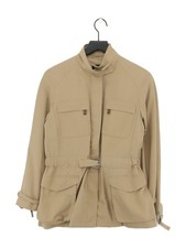 Max Mara Women's Jacket UK 8 Brown 100% Cotton Bomber Jacket