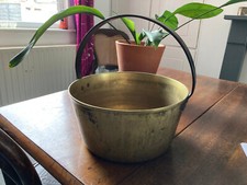 Vintage Brass Cook Ware Jam Pan & 2 Saucepans c 1920 Collectible Kitchenalia