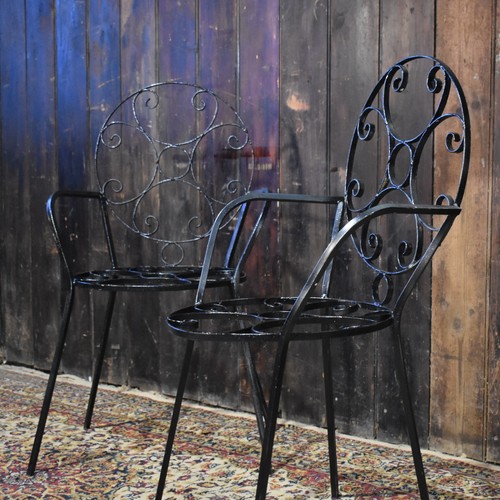 Vintage wrought iron chair - wrought,