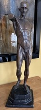 Old bronze ecorche sculpture