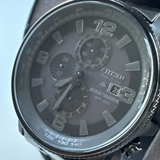 Citizen Eco-Drive Nighthawk Flight Chrono Men's Blk ION Watch CA0295-58E